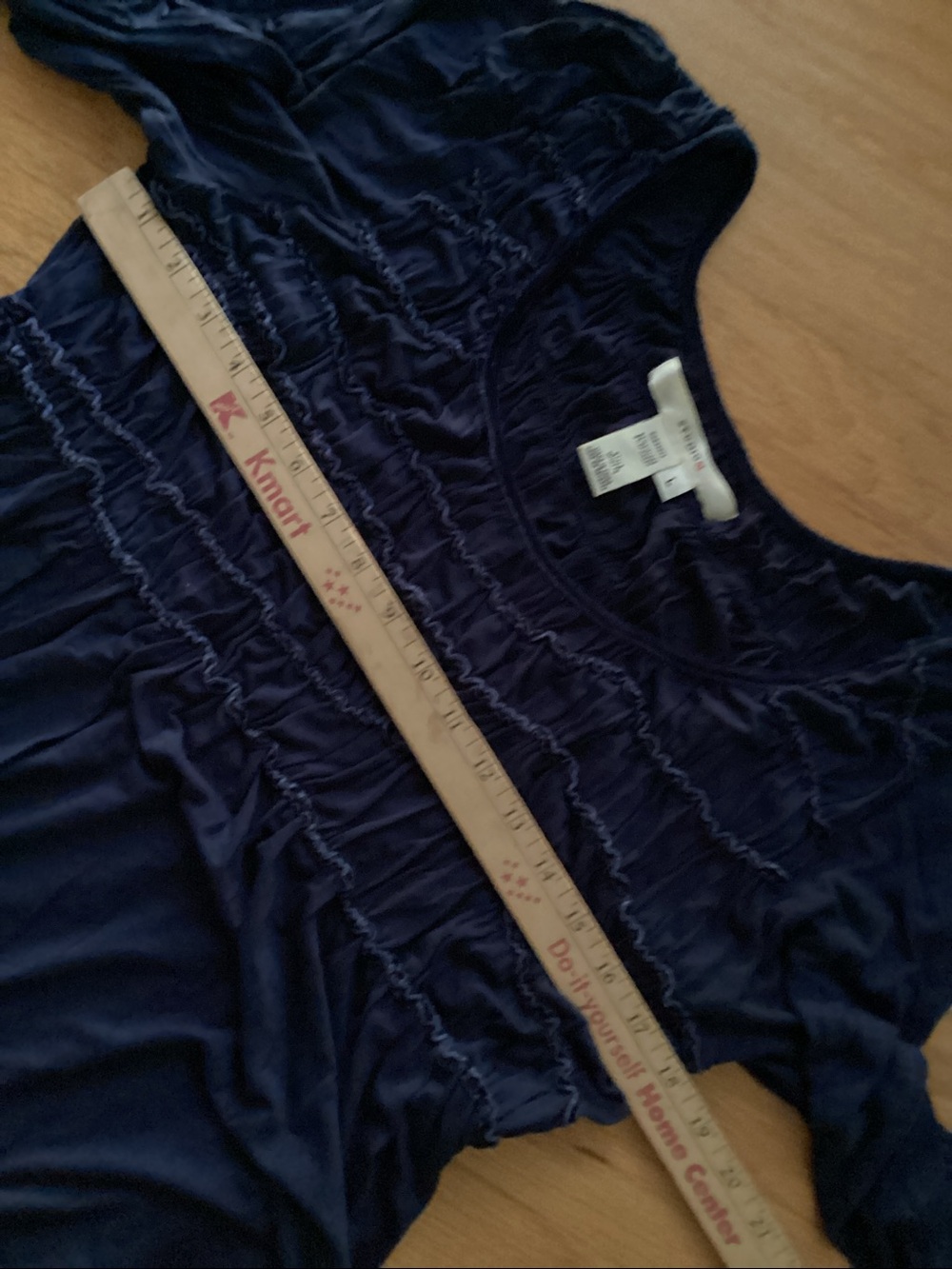Studio M Cobalt Blue Smocked Long-Sleeve Top - Picture 5 of 5